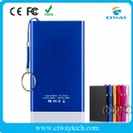 Colorful slim polymer power bank with keychain