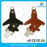 Airplane shape leather USB flash drive