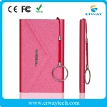 Wallet shape envelope shape leather polymer power bank