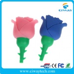 PVC rose flower shape gifts usb flash drive