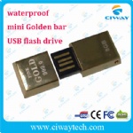 waterproof golden bar usb flash drive